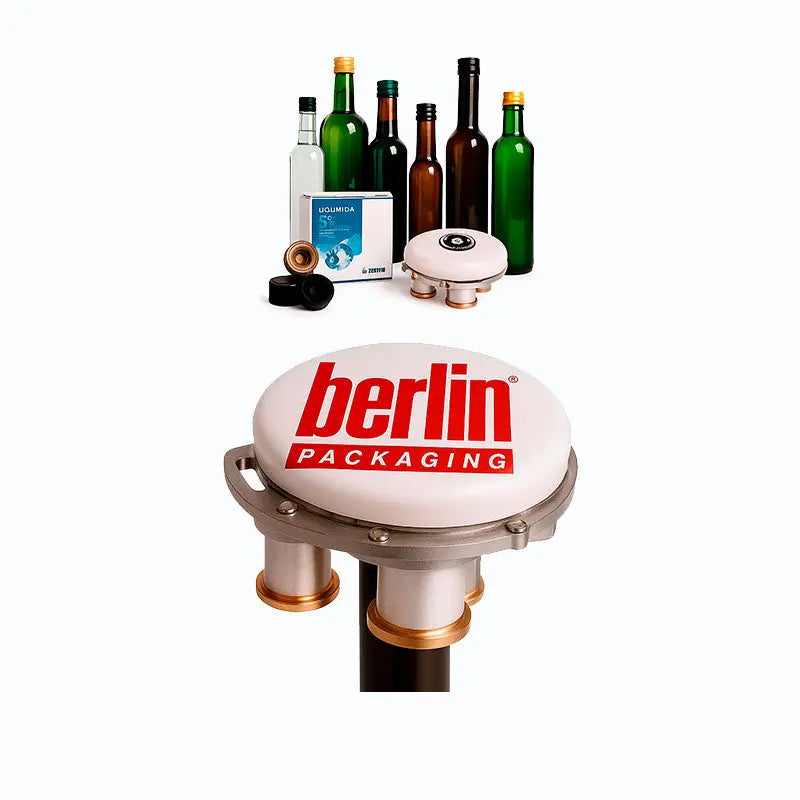 Box of Manual Prefiltered Cap with PP 31.5 Pourer for sale in bulk by The Pack Stock Agrafadora PF 315  The Pack Stock EU