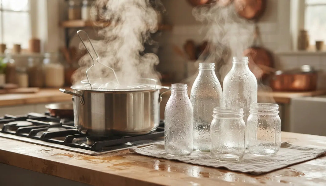 The Complete Guide to Sterilizing Glass Bottles and Jars: When It's Needed, How to Do It, and Which Methods to Choose The Pack Stock EU