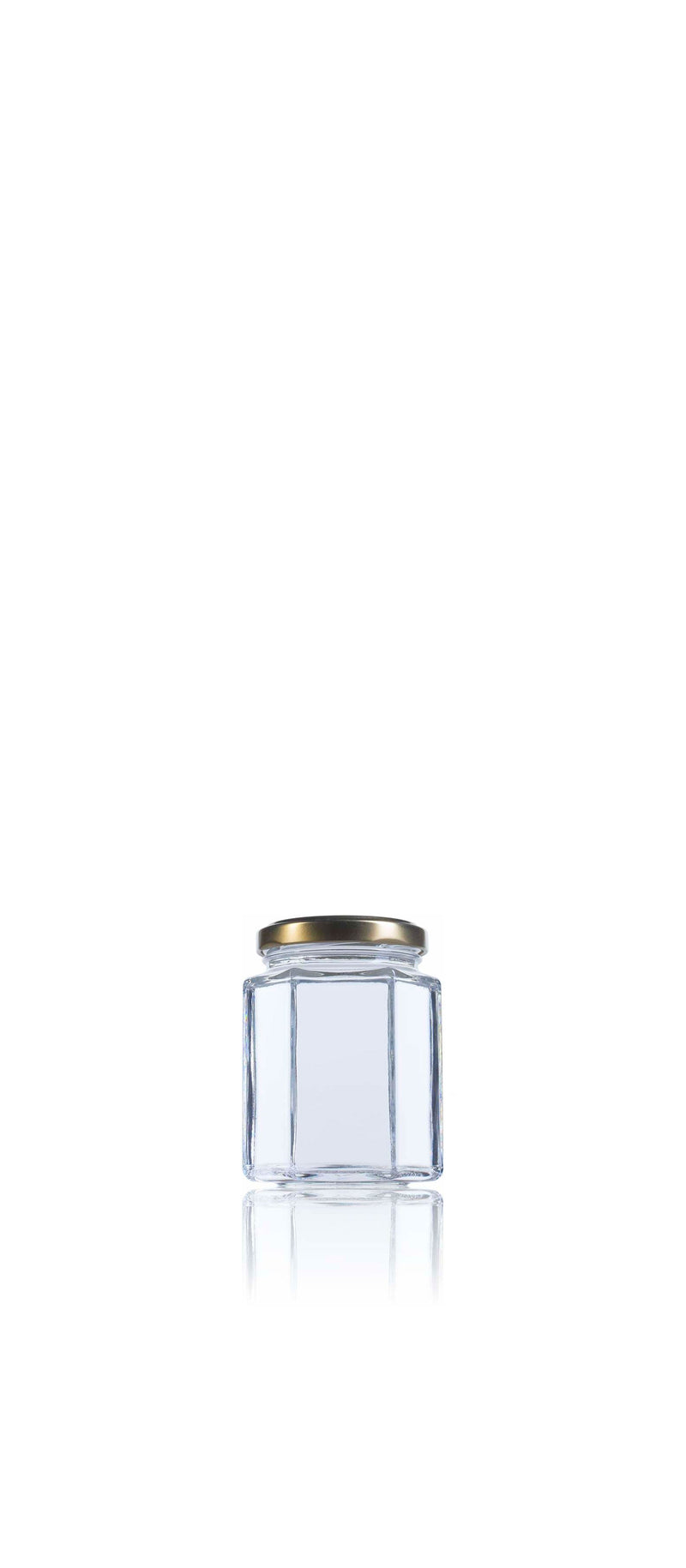 Hexagonal glass jar 116 ml