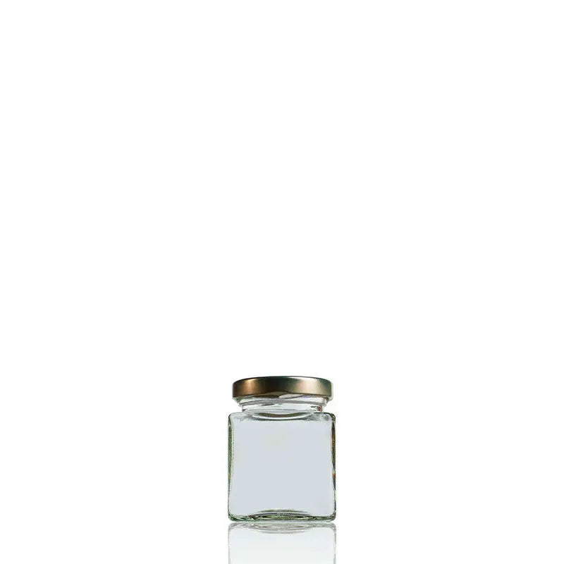 à venda a granel pela Berlin Packaging Cubic glass jar 106 ml Twist off 48  The Pack Stock EU