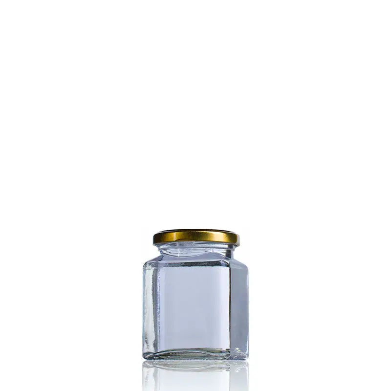 for sale in bulk by The Pack Stock Square glass jar 282 ml Twist off 63  The Pack Stock EU