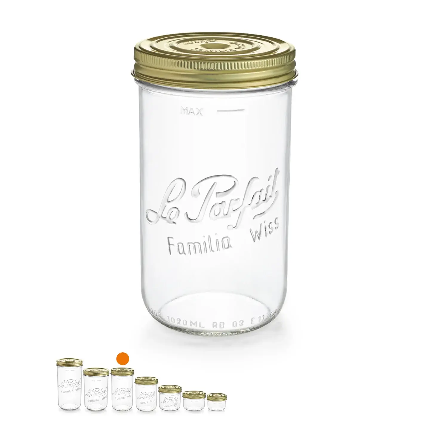 Le Parfait "Wiss" glass jar 1000 ml D110  The Pack Stock EU